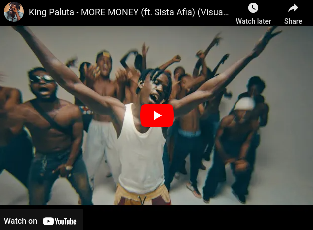 King Paluta - MORE MONEY Ft Sista Afia (Visualizer )