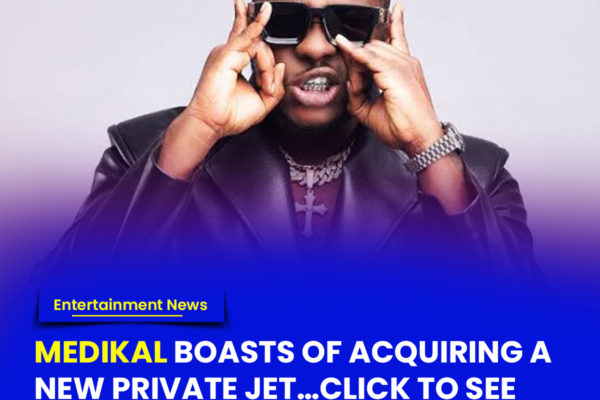 Medikal boasts of acquiring a new private jet…Click to see pictures